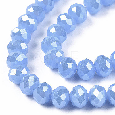 Electroplate Glass Beads Strands X-EGLA-A034-J8mm-A02-1