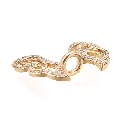 Brass Micro Pave Clear Cubic Zirconia Bead Caps ZIRC-F119-01G-1