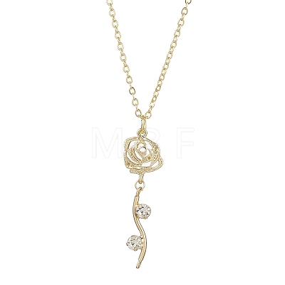 Brass Flower Pendant Necklace NJEW-JN04704-1