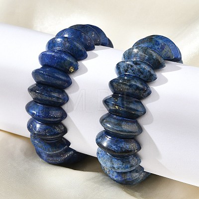 Bicone Natural Lapis Lazuli Beads Stretch Bracelets for Women Men BJEW-C097-05G-1