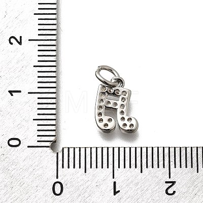 Brass Micro Pave Cubic Zirconia Charms KK-P295-50P-1