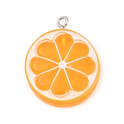 Opaque Resin Imitation Fruit Pendants RE-CBA3138-01F-P-1