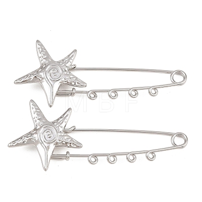 Starfish & Vortex 304 Stainless Steel Safety Pins Brooch Findings SA-CBA098D-16A-P04-1