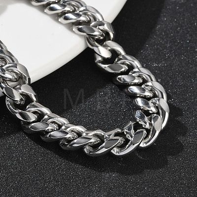 304 Stainless Steel Cuban Link Chain Bracelets for Men BJEW-Z081-01P-04-1