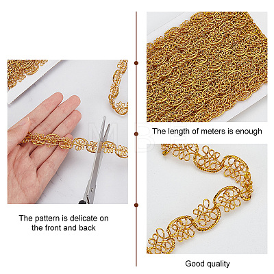13M Filigree Polyester Lace Trim OCOR-WH0082-71A-1