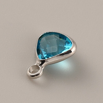 Faceted Glass Pendants GLAA-WH0030-13P-03-1