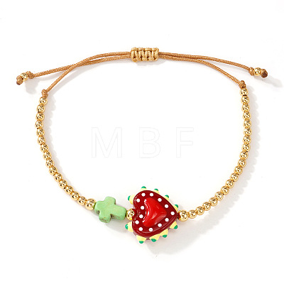 Cinco de Mayo Glass & Brass Beads Braided Bead Bracelets HB3045-4-1