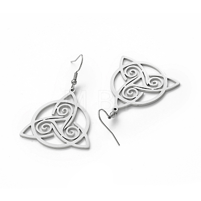 Non-Tarnish 304 Stainless Steel Sailor's Knot Dangle Earrings for Women LS-EJEW-P222-06P-1