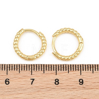 Brass Huggie Hoop Earrings KK-CBA8324-18C-G-1