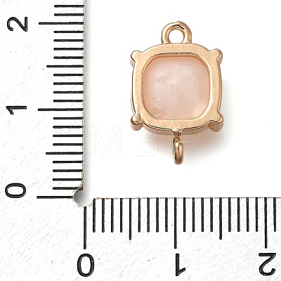 Brass Glass Imitation Gemstone Connector Charms KK-Z076-01G-05-1