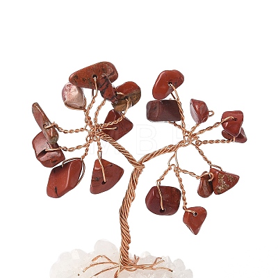 Natural Red Jasper Chips Tree of Life Decorations DJEW-P022-01B-02-1