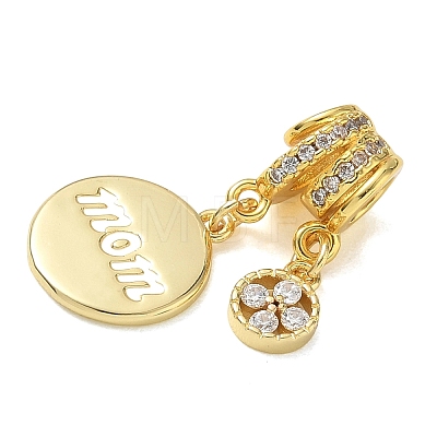 Mother's Day Brass Micro Pave Clear Cubic Zirconia Pendants CU-CBA4231-09B-G-1