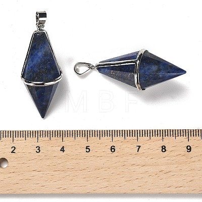 Natural Lapis Lazuli Pointed Pendants G-F763-04P-07-1