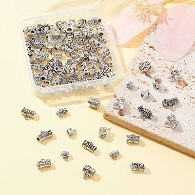 100Pcs 10 Styles Alloy Hangers Links PALLOY-CJ0003-06-1