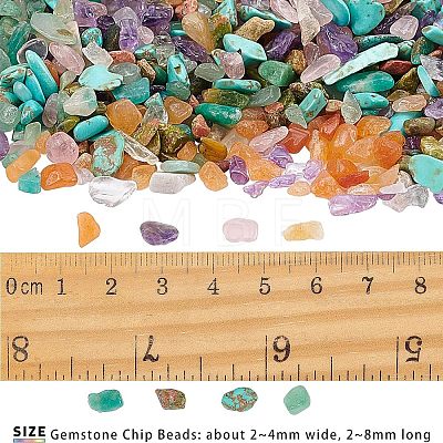 Natural & Synthetic Mixed Gemston Chip Beads G-OC0001-57-1