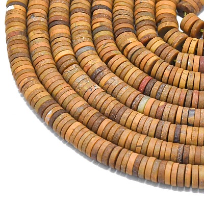 Natural Yellow Ocean Jasper Beads Strands G-P575-B32-6x1mm-1