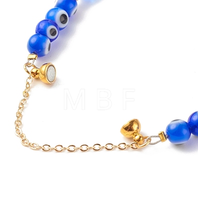 Handmade Lampwork Evil Eye Beaded Bracelets BJEW-JB06380-1
