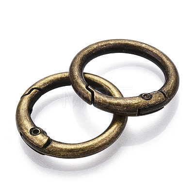 Alloy Spring Gate Rings AJEW-WH0129-48B-AB-1