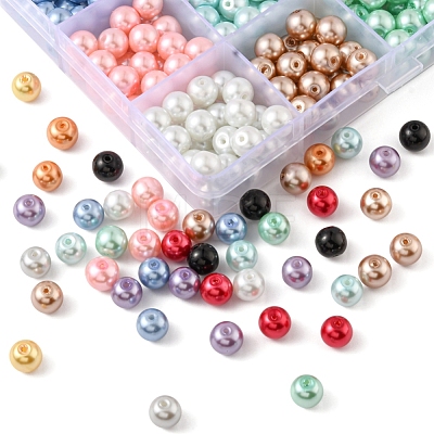 360Pcs 12 Colors Baking Painted Glass Pearl Beads HY-YW0001-03A-1