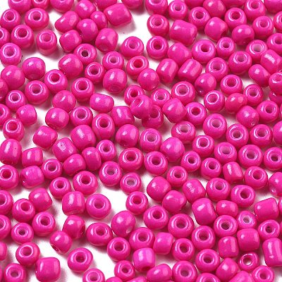 Baking Paint 6/0 Glass Seed Beads SEED-S004-Y7-1