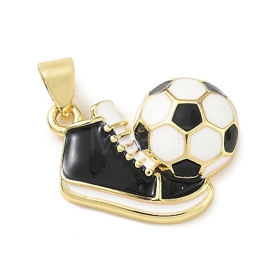 Football Theme Brass Enamel Pendants KK-A303-01C-G01-1