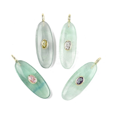 Natural Green Fluorite Pendants G-D357-02G-1