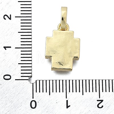 Brass Micro Pave Clear Cubic Zirconia Cross Pendants X-KK-V010-31G-1