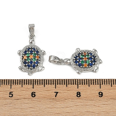 Brass Micro Pave Cubic Zirconia Pendants KK-N257-02P-1