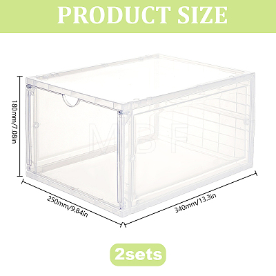 Acrylic Shoes Drawer Boxes CON-WH0112-083-1