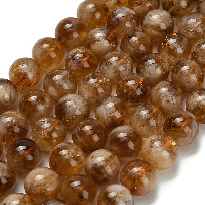 Heated Natural Citrine Beads Strands G-L642-B17-12mm-1