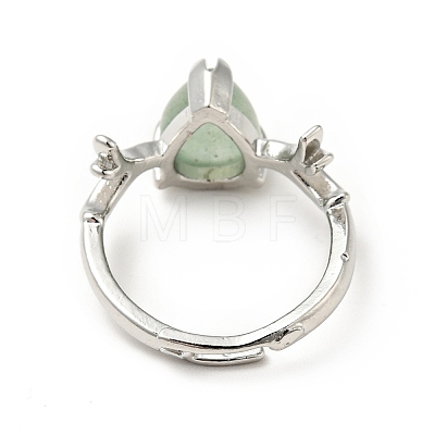 Gemstone Antler Adjustable Rings RJEW-G264-02P-1