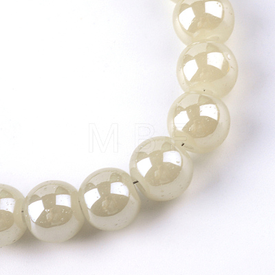 Electroplate Glass Beads Strands EGLA-Q062-8mm-E08-1