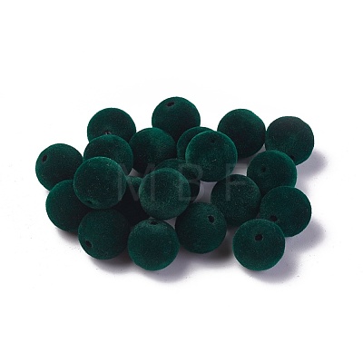 Flocky Acrylic Beads OACR-L011-C-14-1