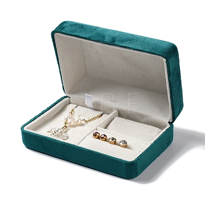 Rectangle Iron Covered with Velvet Jewelry Set Storage Boxes CON-K002-05C-1