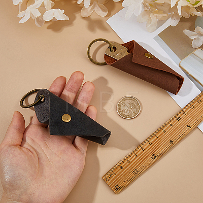 2Pcs 2 Colors PU Leather Key Storage Bags ABAG-FH0001-22-1