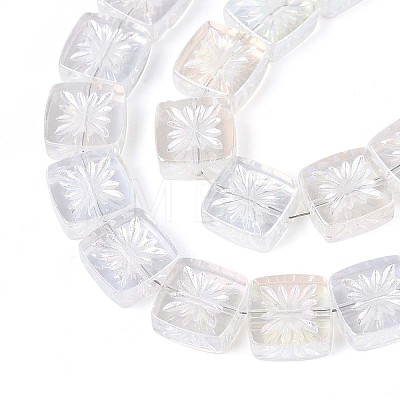 Electroplate Transparent Glass Beads Strands X-EGLA-N017-03A-1