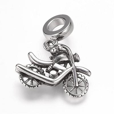 304 Stainless Steel European Dangle Charms OPDL-K001-02AS-1