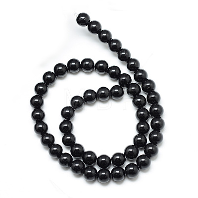 Synthetic Black Stone Bead Strands G-R345-12mm-35-1-1