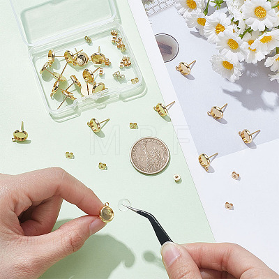 20Pcs Brass Stud Earring Findings KK-UN0006-19-1