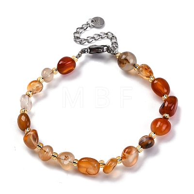 Natural Carnelian Beaded Bracelets for Women G-P563-07P-17-1