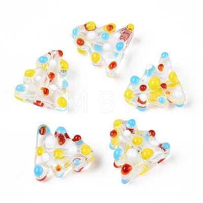 Christmas Theme Handmade Lampwork Bumpy Beads LAMP-G142-06C-1