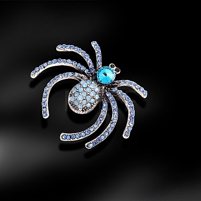 Spider Rhinestone Brooch Pin PW-WG044BC-02-1