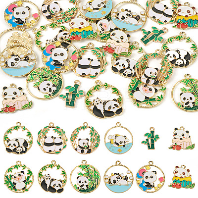  24Pcs 12 Style Alloy Enamel Pendants FIND-TA0002-72-1