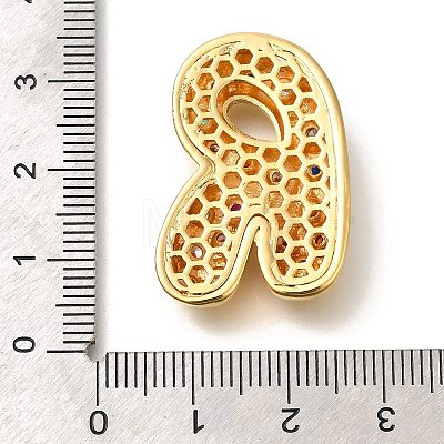 Brass Cubic Zirconia Pendants KK-M295-13G-R-1