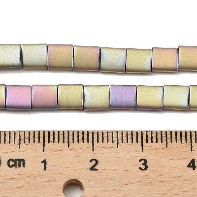 Electroplated Frosted Non-magnetic Synthetic Hematite Beads Strands G-G089-B01-17-1