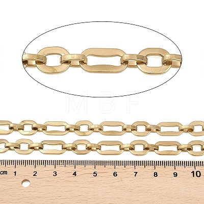 201 Stainless Steel Oval Link Chains CHS-F024-02A-G-1