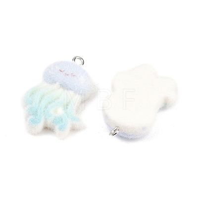 Flocking Opaque Resin Pendants RESI-P053-03D-P-1