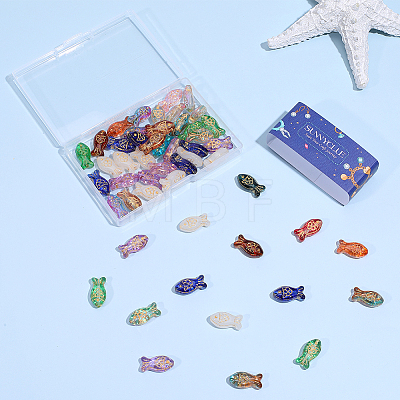 60Pcs Baking Paint Transparent Glass Beads DGLA-SC0001-11-1
