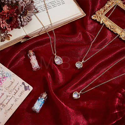 1Pc Alloy Glass Photo Frame Living Memory Floating Locket Pendant Rolo Chain Necklaces for Women NJEW-BM0001-01A-1