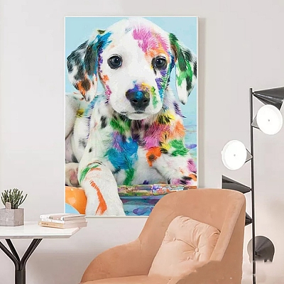 DIY Rectangle Dog Theme Diamond Painting Kits DIAM-PW0004-017-1